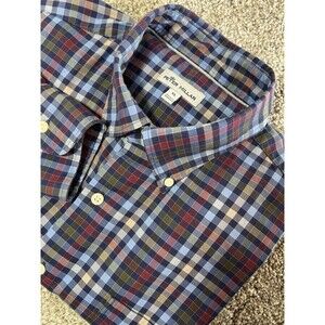 Peter Millar Mens Elton Crown Lite Large Gingham Cotton Long Sleeve Sport Shirt